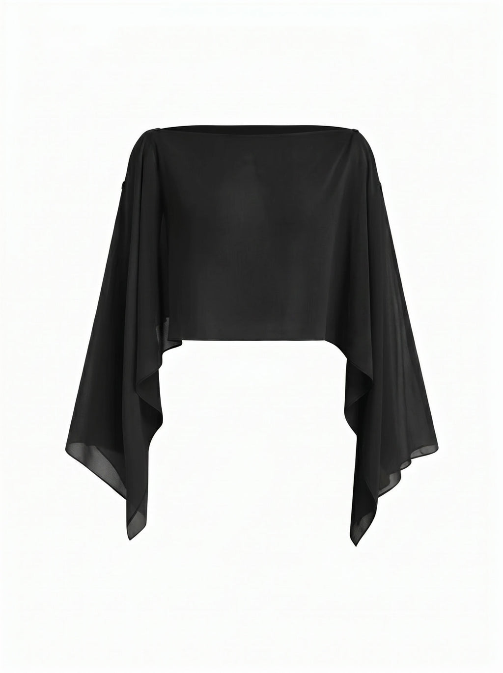 Satin Off-shoulder Cloak Sleeve Wrap Mermaid Maxi Dress