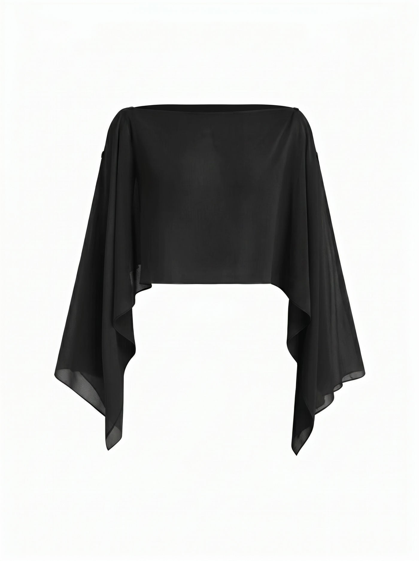 Satin Off-shoulder Cloak Sleeve Wrap Mermaid Maxi Dress