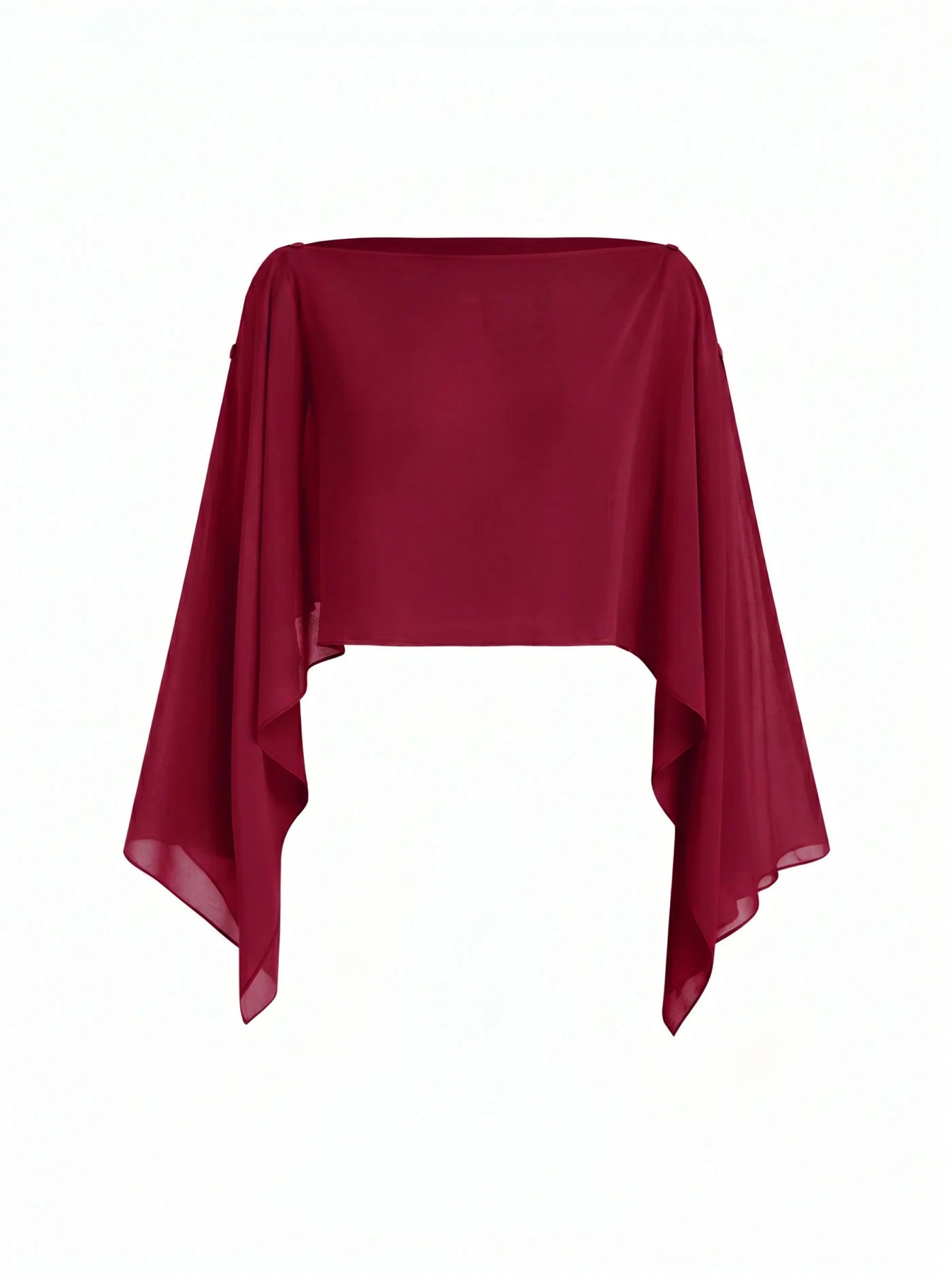 Satin Off-shoulder Cloak Sleeve Wrap Mermaid Maxi Dress